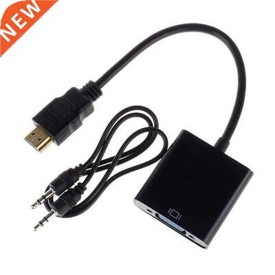 HDMI Male to VGA Connector Adapter With Audio USB Cable for