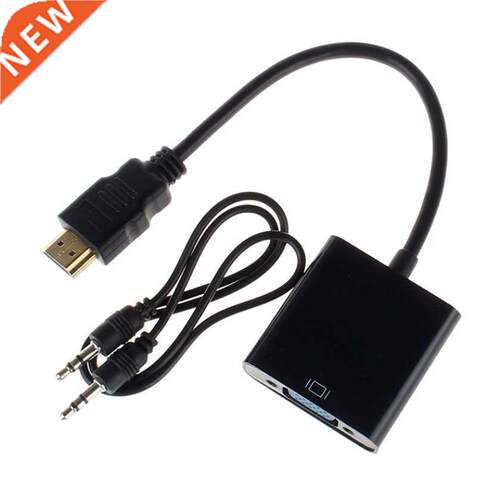 HDMI Male to VGA Connector Adapter With Audio USB Cable for