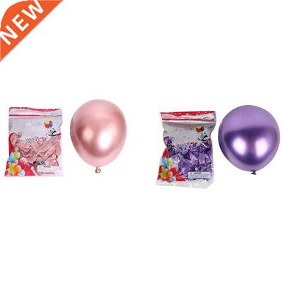 100Pcs 10Inch Metallic Latex Balloons Thick Chrome Glossy
