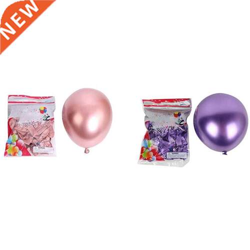 100Pcs 10Inch Metallic Latex Balloons Thick Chrome Glossy