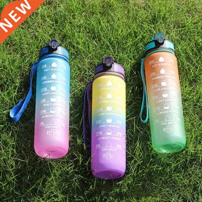Motivational Tritan Water Bottle With Time Marker Leakproof