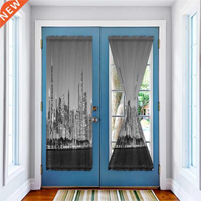 Night Panorama City Door Curtains for Kitchen Bedroom