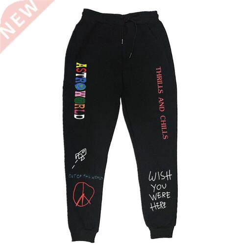 Quality Fleece trousers TRAVIS SCOTT ASTROWORLD Letter Print