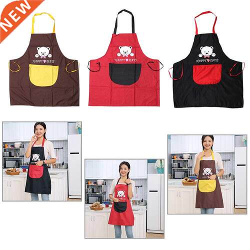Cartoon Bear Microfiber Aprons Cooking Apron With Pockets