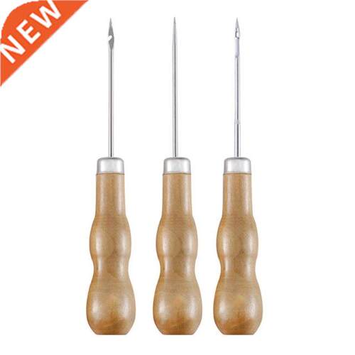 Professional Sewing Tailors Awl Solid Wooden Handle Sharp Ti