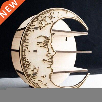Wall Mounted Crystal Display Moon Shelf For Home Decorative