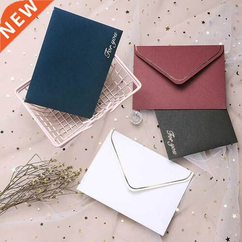 10PCs/set Greeting Card with Bronzing Envelope Retro Blank