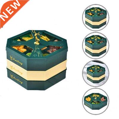 Double-layer Table Storage Box Fruit Candy Box Round Snack