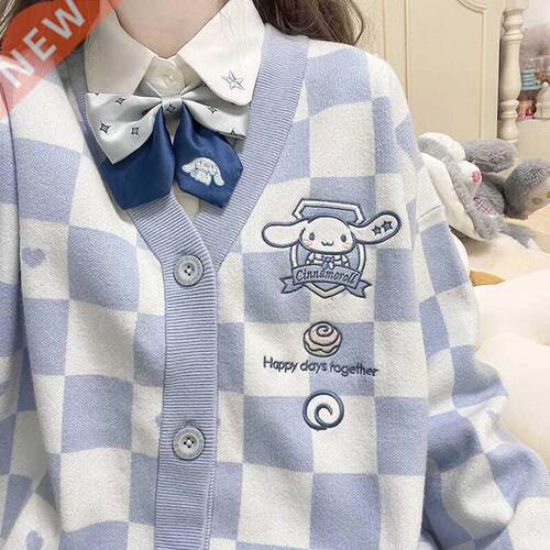 2021 Kawaii Sanrio Autumn Winter Student Checkerboard Sweate