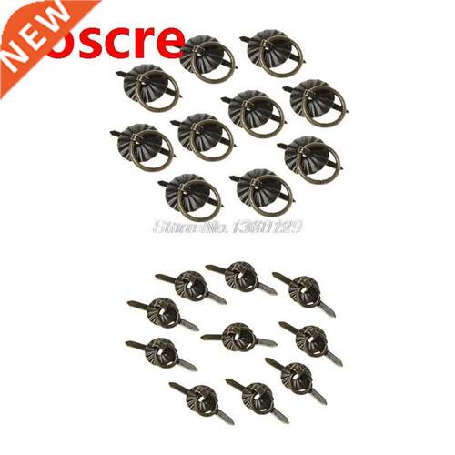 10pcs Green Bronze Color Ring Pin Handle Drawer Cabinet Desk