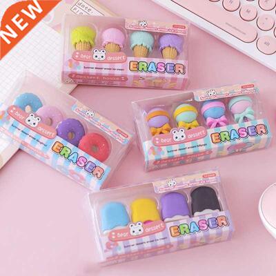 AXYB 4 Pcs Premium Novelty Pencil Eraser Ice Cream/Lollipoo/