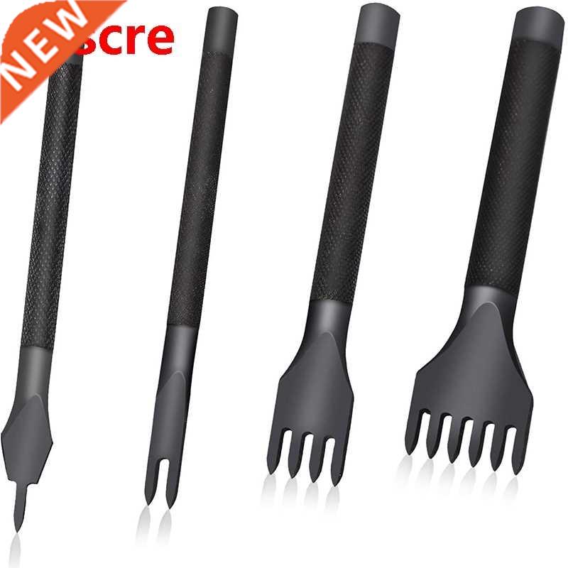 4Pcs/ set Leather Craft Tool Set Stainless Steel Hole Chisel