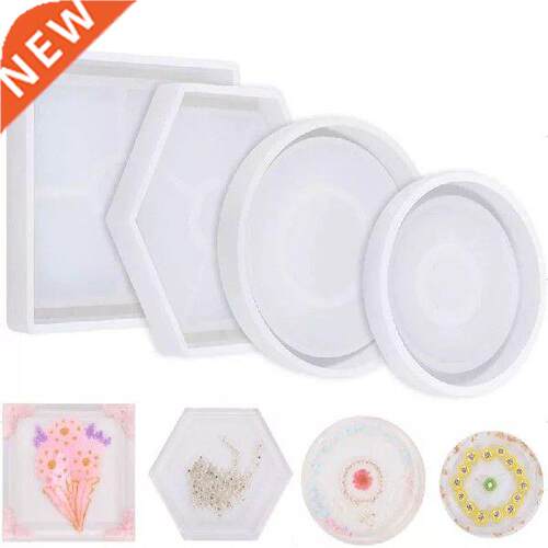 Hexagonal Round Sque Coaster Silicone Planter Mould Diy