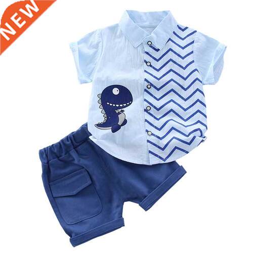 Summer Toddler Baby Boy Clothes Cute Dinosaur s Short Blu