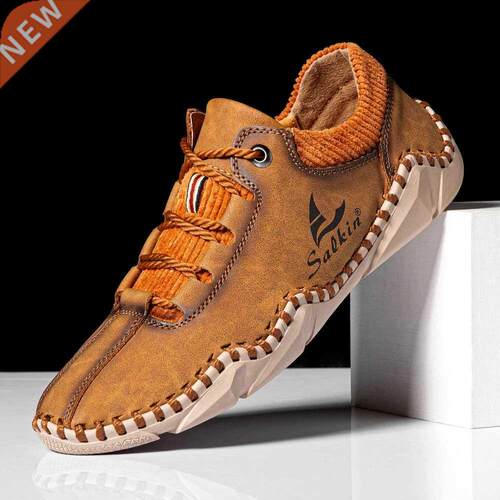 Handmade Leather Shoes Men Casual Sneakers Driving Shoe Leat
