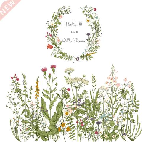 Green Plants Flower Wall Sticker For Bedroom Living Room TV