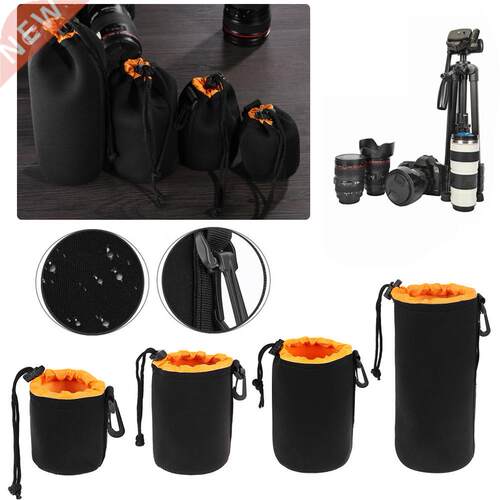 Waterproof Soft Camera Lens Bag Neoprene Lens Pouch Fleece B
