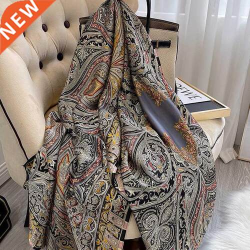 Brand Designer Silk Scarf Female Bandana Long Shawls Wraps W