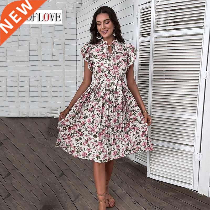 WOFLO Woman Elegant Summer White Dress Beach Holiday Cas图片