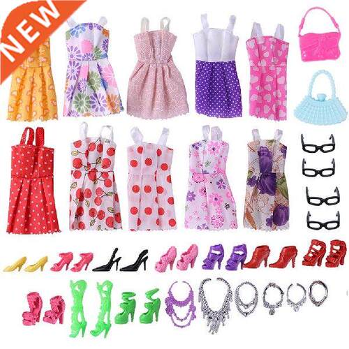 Fashion Doll Supplies Random Doll Shoes Boots Mini Dress