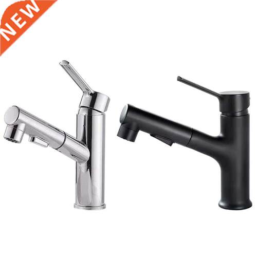 Pull Out Basin Vessel Sink Taps Deck Mounted Brass Hot and C