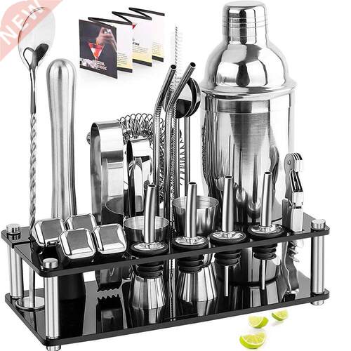 artender Kit, oston Cocktail Shaker Set With Acrylic Stand