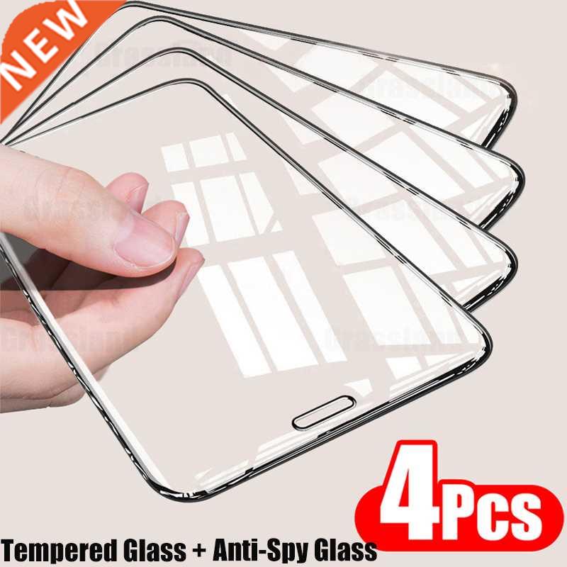 4Pcs Full ver Tempered Glass For iPhone 11 12 13 Pro Max Scr