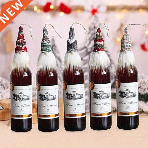 5Pcs Christmas Gnome Wine Bottle per Covers Xmas Knitted