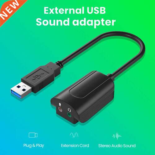 Desktop Computer External USB Sound Card Stereo Voice Change