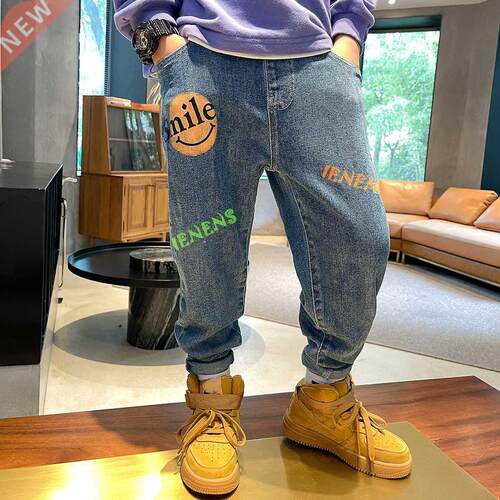 IENENS Kids Boys Jeans Baby Clothes Classic Pants Children D
