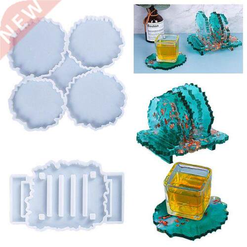 Silicone Epoxy Mold Clay Handmade 4 Cells Irregular Coas