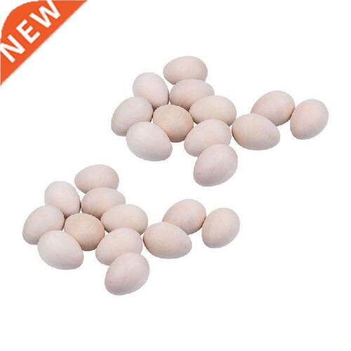 6Mm 24Pc Large Wooden Eggs Shape  Unfinished Wood Egg