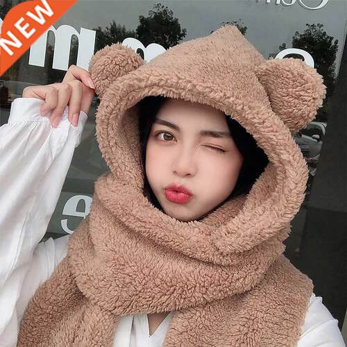 Lamb velvet hat female autumn and winter all-match cute hood