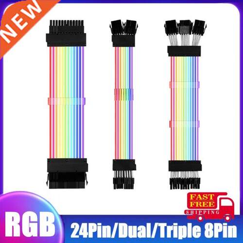 VKTECH RGB PSU Power Supply Extension Cable Addressable ATX