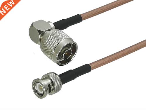 1Pcs RG142 BNC Male Plug to N Male Plug Right angle Connecto