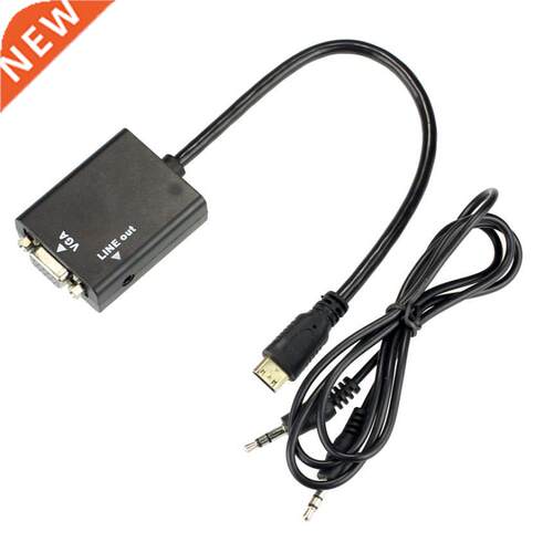 1080P Mini HDMI to VGA Video Converter Adapter HD Cable Audi