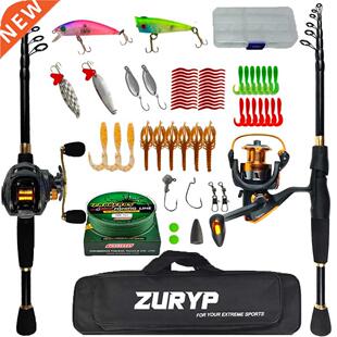 ZURYP-Juego de ca?a de pescar giratoria, set de ca?a de fund