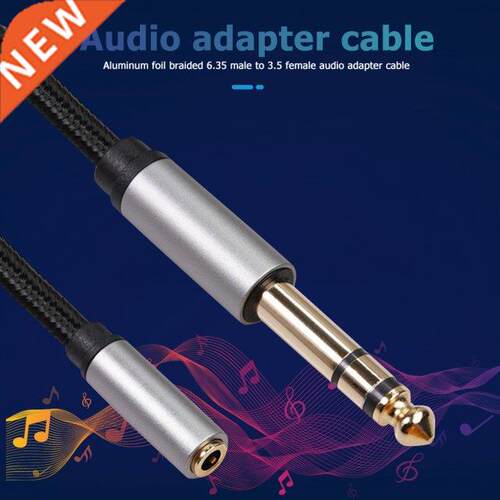 3.5mm Female to 6.35mm Male Braided Cable Gold Plated Connec