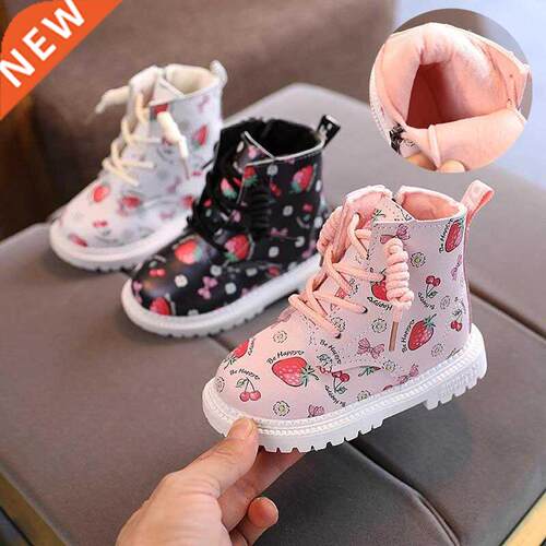 New Children Shoes Boots For Girls Martin Boots Fashion Leat