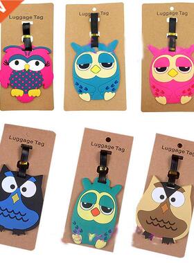 2022 New Creative Luggage Tag Cartoon Owl Pvc Boarding Pass