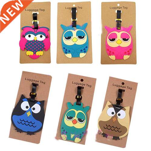 2022 New Creative Luggage Tag Cartoon Owl Pvc Boarding Pass
