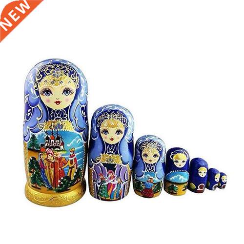 7pcs Russian Matryoshka Nesting Doll Girls Basswood Hand