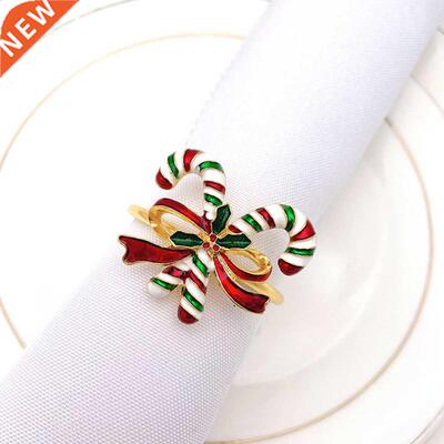 2022 Metal Christmas Napkin Rings Bow Flower Wreath Napkin