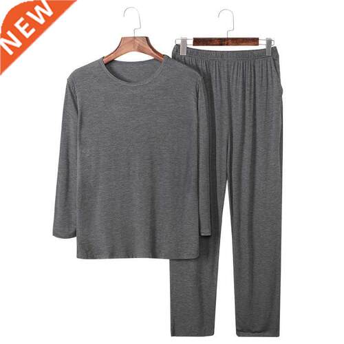 2021 Fall Clothes 95%Modal Cotton Men's Pajamas Set Long Sle