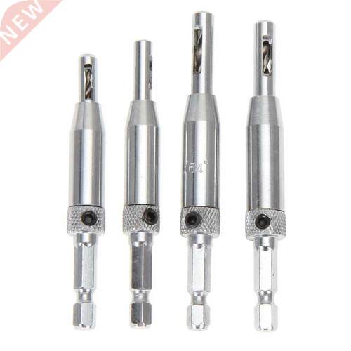 4PCS Drill Bit Punch Hole HSS Self Centering Hinge Hardware