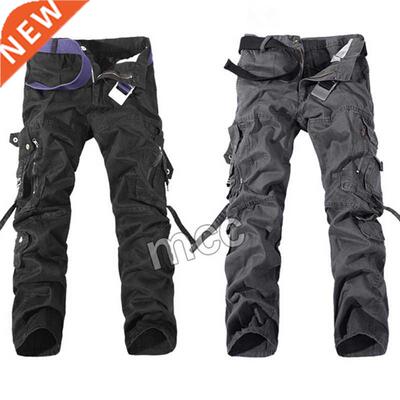 Military Tactical pants men Multi-pocket washed overalls men