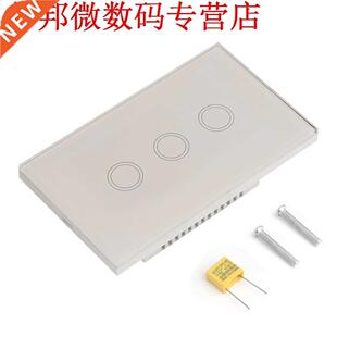 Standaard 3 Gang 1 Touch Control Glas Crystal LED Panel Muur