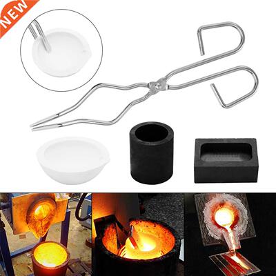 4/6 Pcs Portable Torch Melting Silver Graphite Crucible Kit