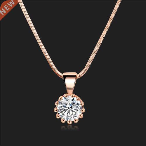 Top Quality Fashion Crown Pendant Necklace for Women Retro V