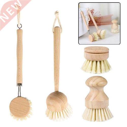 1x Wood Dish Scrub Brushes Kitchen Wooden Cleaning